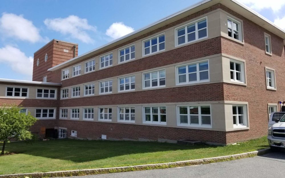 Alternate angle of the new windows for College Of The Holy Cross