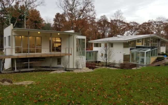 Alternate angle of the custom windows crafted by Modern Glazing