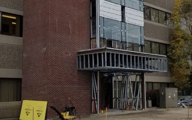 Another before photo of early construction set up for Fresenius Chelsea