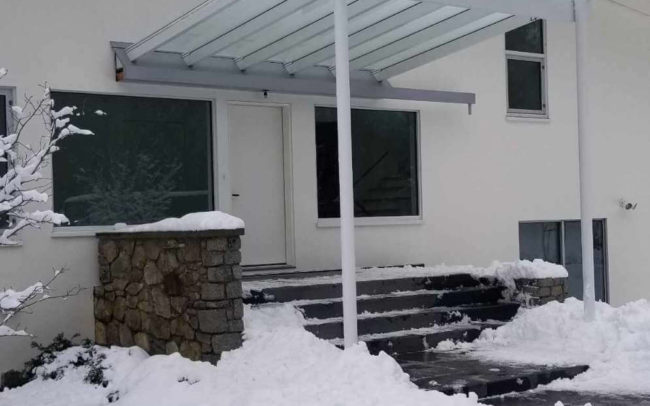 Aluminum windows and storm door for the Bouchard House