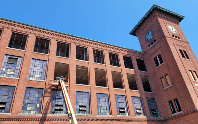 Progress photo of the Brussels Street job by Modern Glazing in Worcester Massachusetts