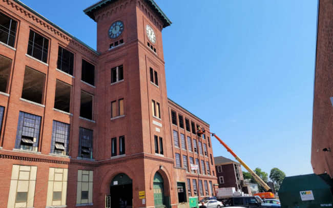 Progress photo of the Brussels Street job by Modern Glazing in Worcester Massachusetts