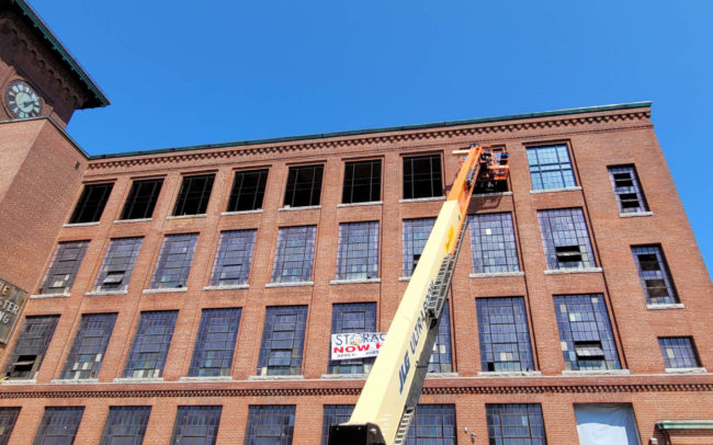 Progress photo of the Brussels Street job by Modern Glazing in Worcester Massachusetts