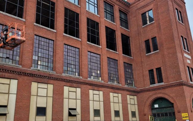 Progress photo of the Brussels Street job by Modern Glazing in Worcester Massachusetts