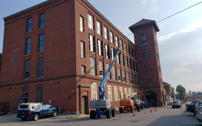 Progress photo of the Brussels Street job by Modern Glazing in Worcester Massachusetts