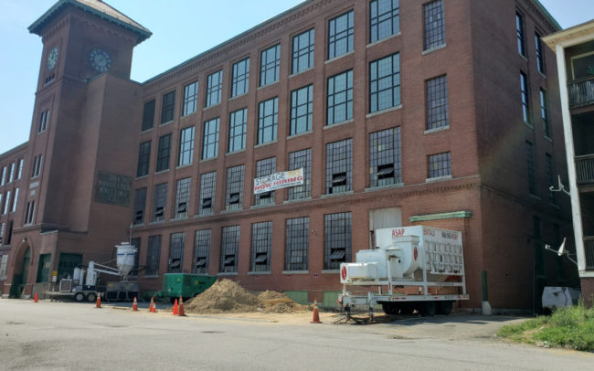 Progress photo of the Brussels Street job by Modern Glazing in Worcester Massachusetts