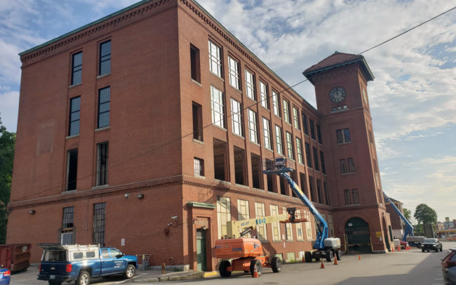Progress photo of the Brussels Street job by Modern Glazing in Worcester Massachusetts